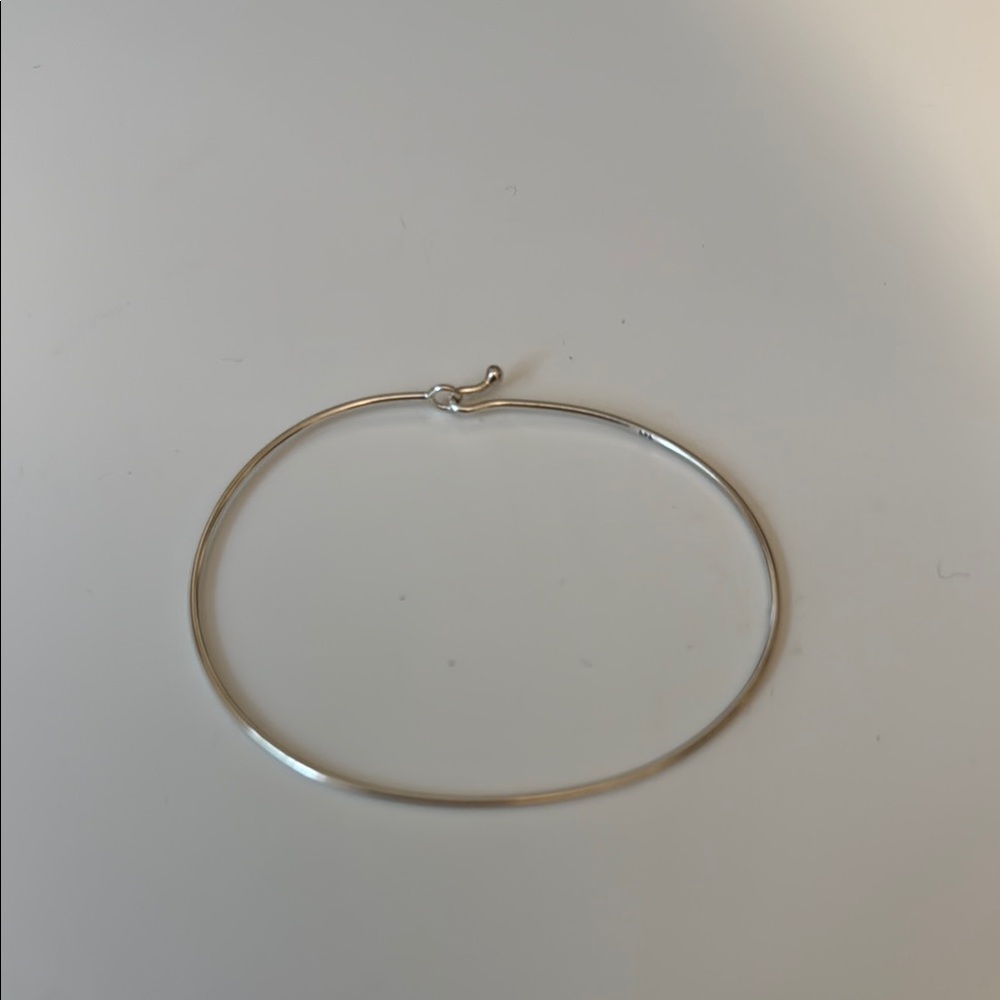 925 Dainty Thin Wire Sterling Silver Bangle Bracelet